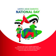 United Arab Emerites national day modern design template. Design for web banner or print.