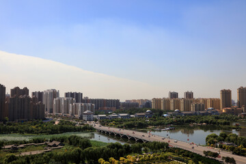 Fototapeta premium Urban Architectural Scenery, Luannan County, Hebei Province, China