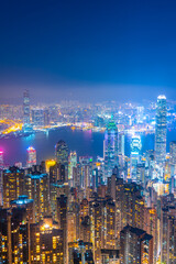 Hong Kong Architectural Landscape skyline night view