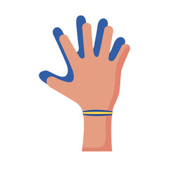 down syndrome hand painted flat style icon