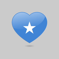 Vector Glossy Somalia Flag Heart