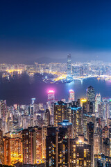 Fototapeta premium Hong Kong Architectural Landscape skyline night view