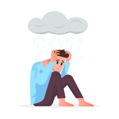 illustration of a man feeling depressed
