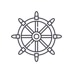 Obraz premium Shipwreck icon, linear isolated illustration, thin line vector, web design sign, outline concept symbol with editable stroke on white background.