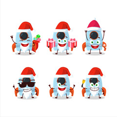 Santa Claus emoticons with rocket toy cartoon character