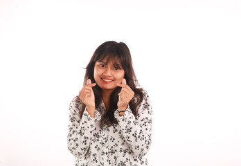 Beauty portrait of female face on white background