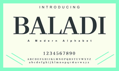 Baladi font. Elegant alphabet letters font and number. Classic Copper Lettering Minimal Fashion Designs. Typography fonts regular uppercase and lowercase. vector illustration