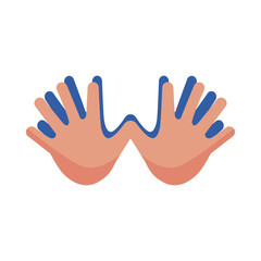 down syndrome two hands flat style icon