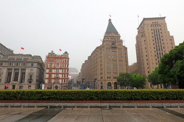 Fototapeta na wymiar Shanghai Bund Architectural Scenery, Shanghai City, China