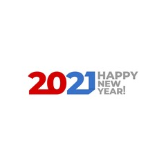 vector typography of new year 2021. celebration graphic asset.
