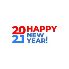 vector typography of new year 2021. celebration graphic asset.