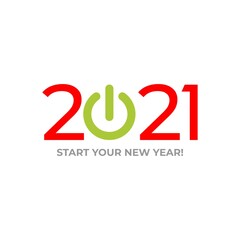 vector typography of new year 2021. celebration graphic asset.
