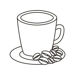 coffee cup drink with grains line style icon