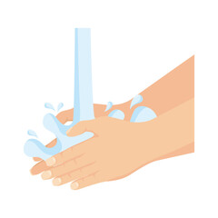 hands human washing with water icon