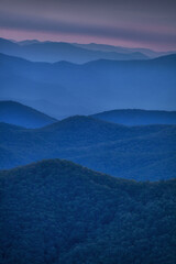 Evening over the Blue Ridge Mountains in North Carolina