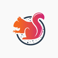 Modern Animal Squirrel Jump Logo