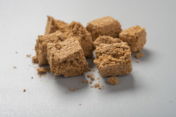 side view herb medicine LiuShenQu or Maticated Leaven