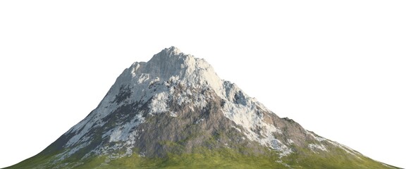 Snowy mountains Isolate on white background 3d illustration - 392775079