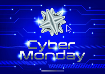 Cyber Monday sale banner design vector illustration 