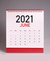 Simple desk calendar 2021 - June
