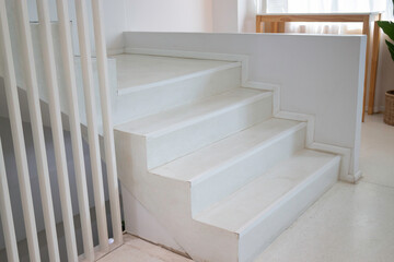 White staircase of  modern apartment