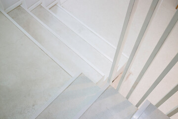 White staircase of  modern apartment