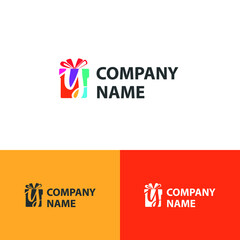 Colorful Gift box with initial Y letter logo concept. Gift store/shop logo template