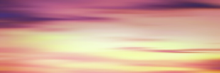 Realistic bright sunset, panoramic image, vector background, EPS10