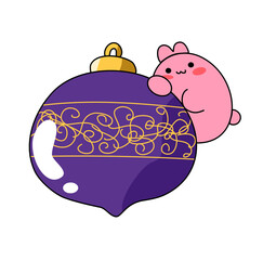 Bunny with Christmas ball