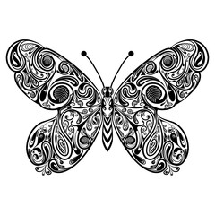 The butterfly with the black outline for drawing inspiration