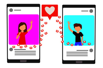 online dating vector illustration