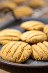 homemade baked cookies made with flour and jaggery