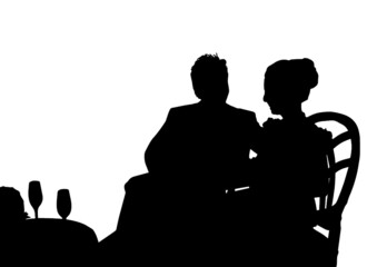 新郎新婦シルエット