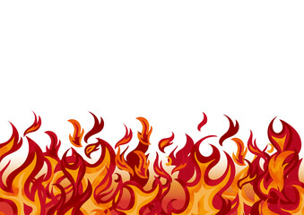 燃える炎の水彩風背景素材