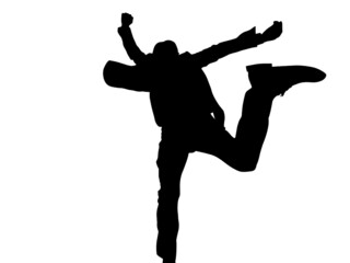 ジャンプする男性シルエット