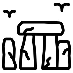 
Historic building, stonehenge icon in solid design  
