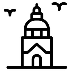 
Cathedral church of paul the apostle, solid icon design 
