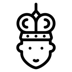 
Holy christian father headwear, solid icon of pope 
