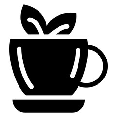 
Vector design of herbal teacup icon in solid  icon
