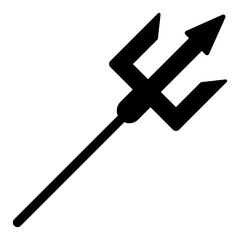 
A devil sword in solid design, trident vector 

