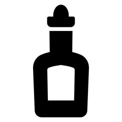 
Wine drink bottle with glass, alcoholic beverage solid icon
