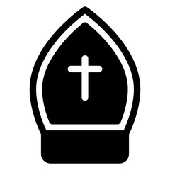 Fototapeta premium Holy christian father headwear, solid icon of pope hat 