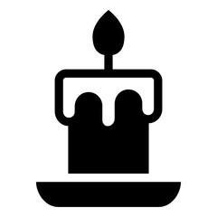
Burning candle solid icon design
