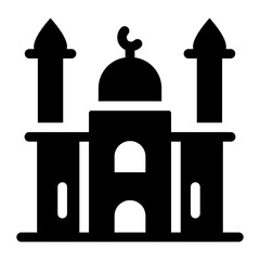 

Sultan mosque icon in modern filled style 
