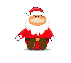 santa claus cartoon sitting on white background