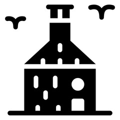 
Historical royal palace, solid icon of dom tower 
