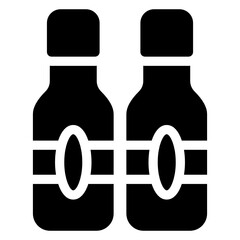 
Wine drink bottle with glass, alcoholic beverage solid icon
