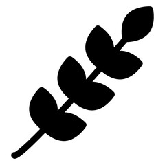 
Autumn leaves, solid icon of rowan leaf 
