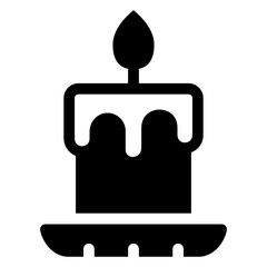 
Burning candle solid icon design
