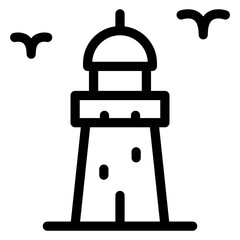 
Breda old tower architecture icon in solid design 
